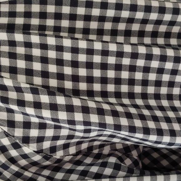 Black & White Check Split Neck Bell Sleeve Blouse. Size L - Picture 10 of 13